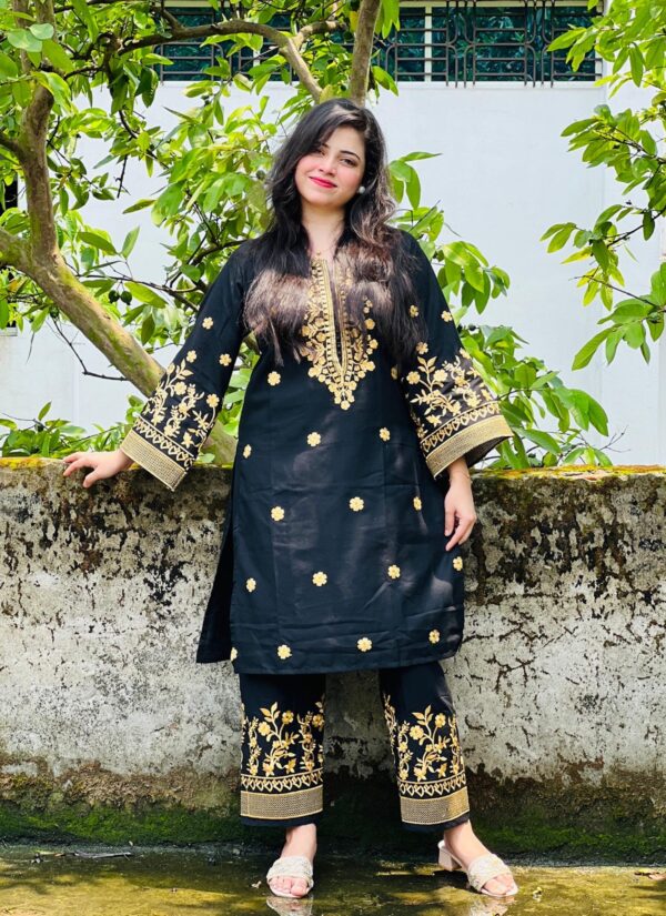 Premium Embroidered Cotton Three-Piece Set - Image 3