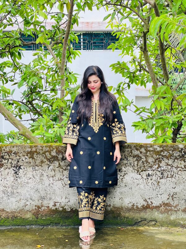 Premium Embroidered Cotton Three-Piece Set - Image 2