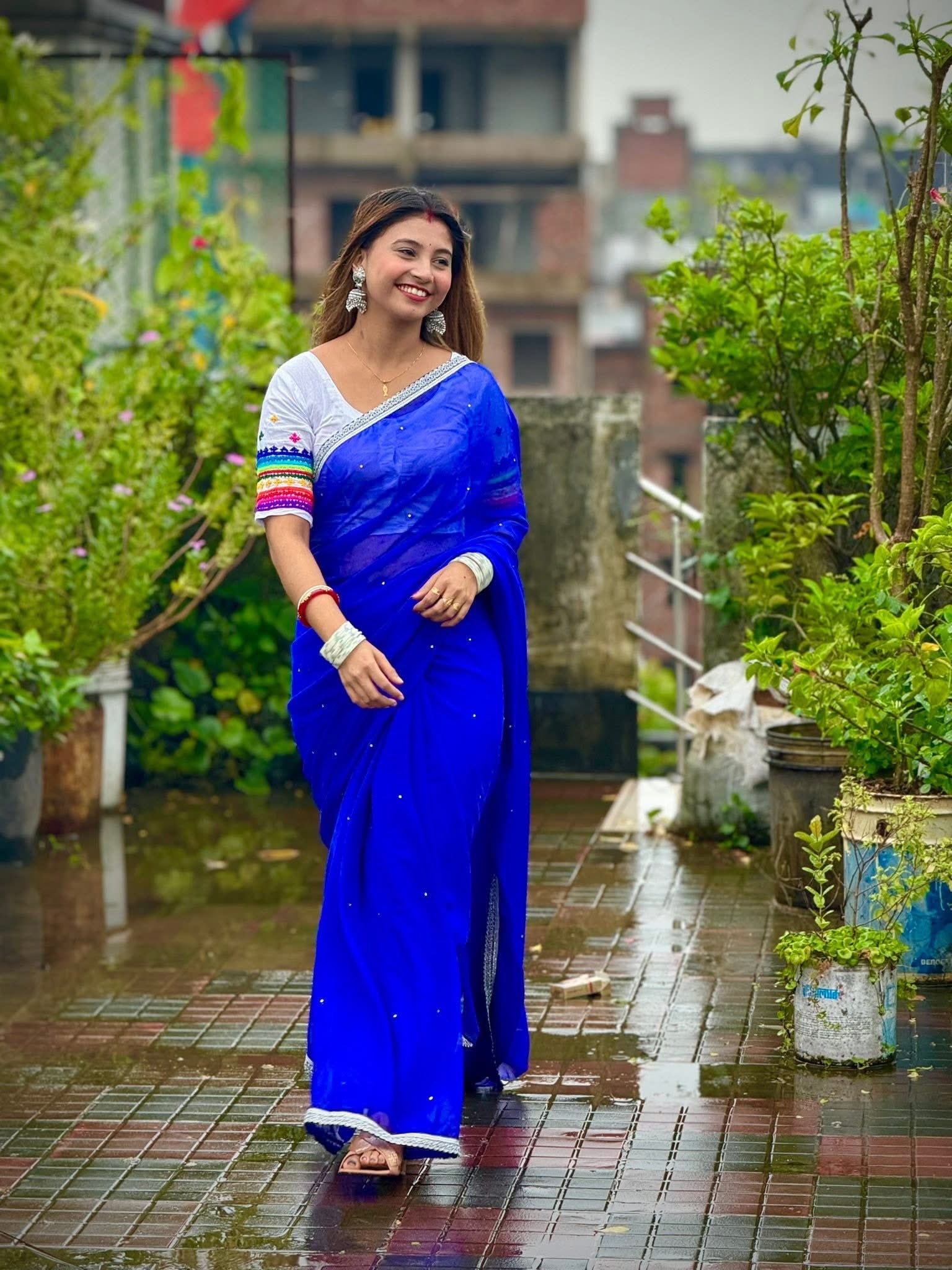 Premium Georgette Stone Work Saree – Elegant Party Wear 02