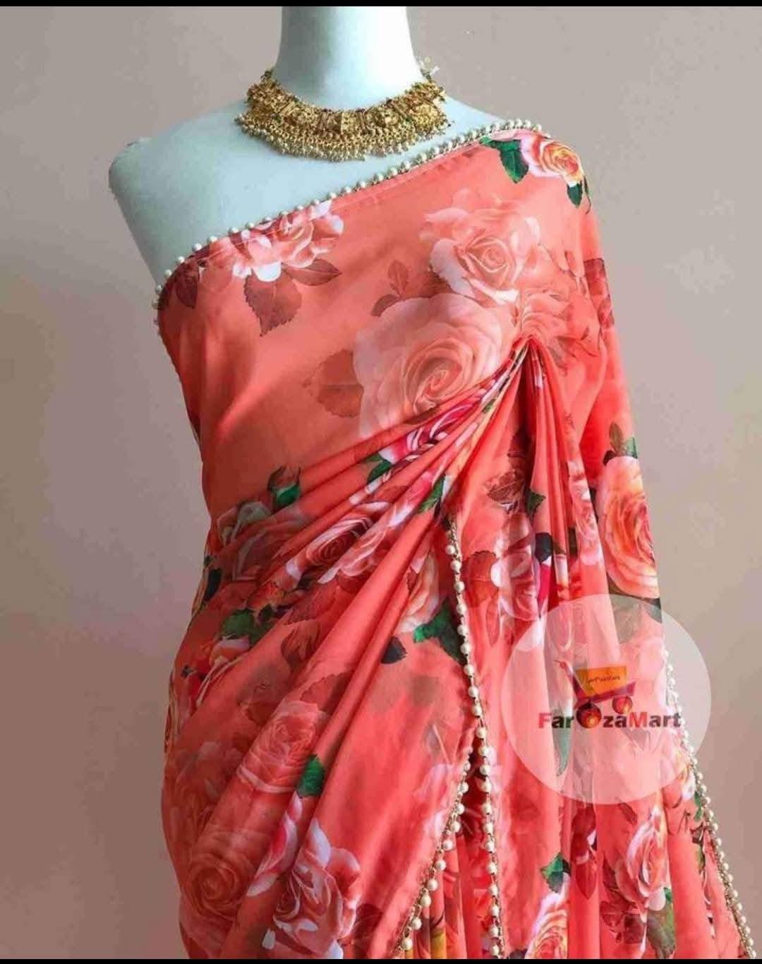 Printed Georgette Saree – Soft & Elegant
