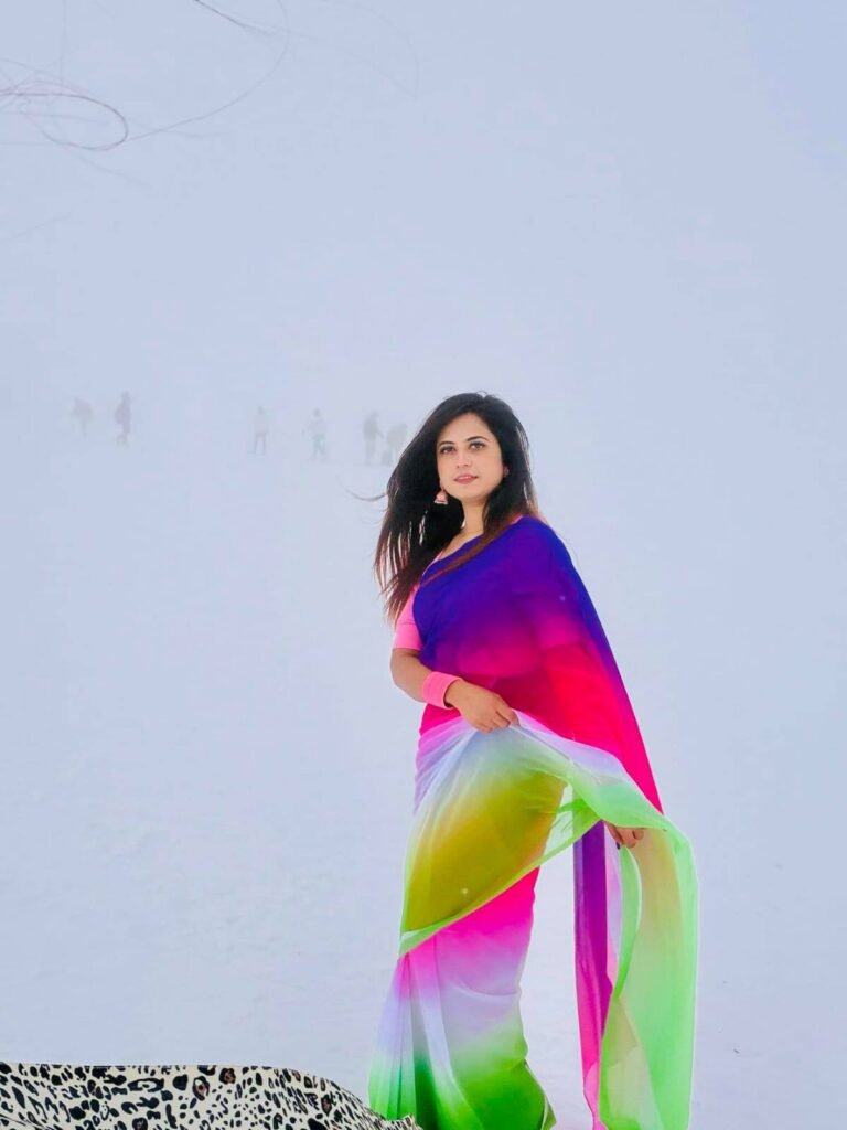 Rainbow Georgette Saree