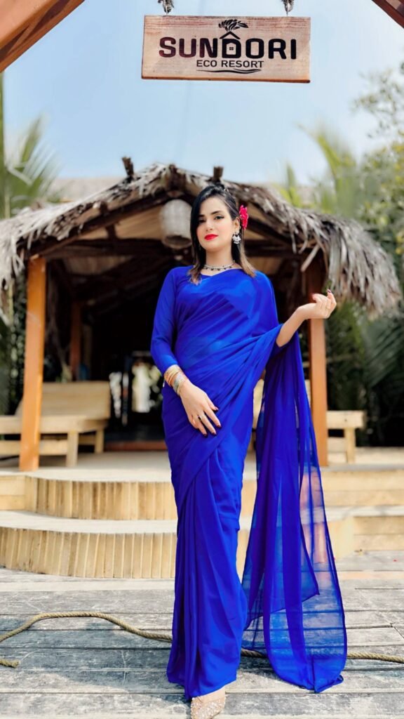 Plain Weightless Georgette Saree