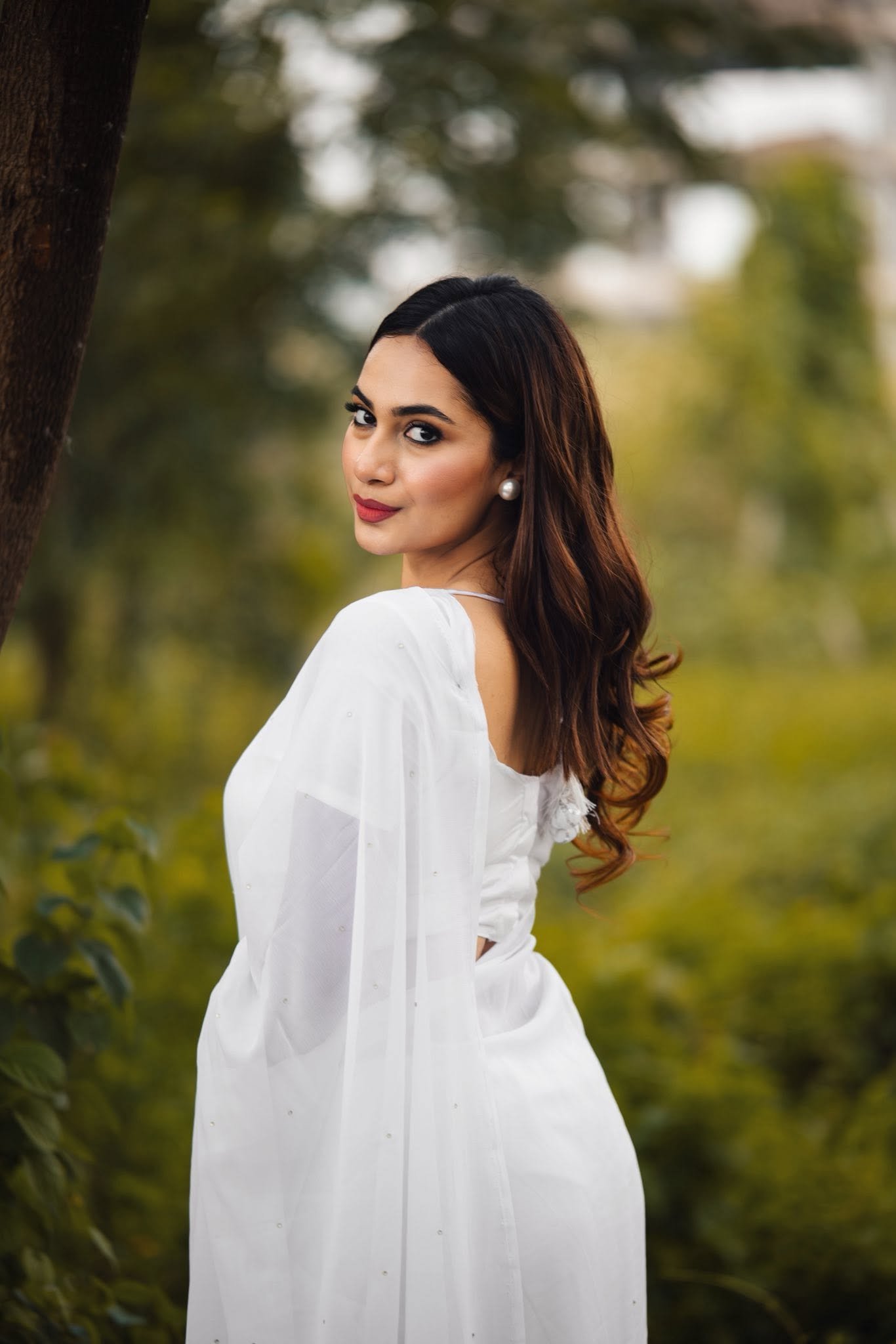 Premium Plain Weightless Georgette Saree 06 - Image 2