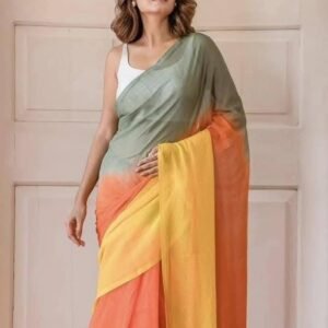 Rainbow Georgette Saree – Soft & Elegant 98