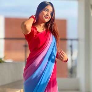 Rainbow Georgette Saree – Soft