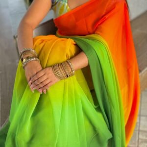 Rainbow Georgette Saree – Soft 1