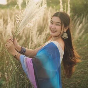 Printed Georgette Saree – Soft & Elegant 000888