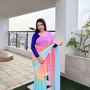 Printed Georgette Saree – Soft & Elegant 0004