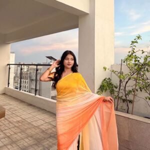 Printed Georgette Saree – Soft & Elegant 0006